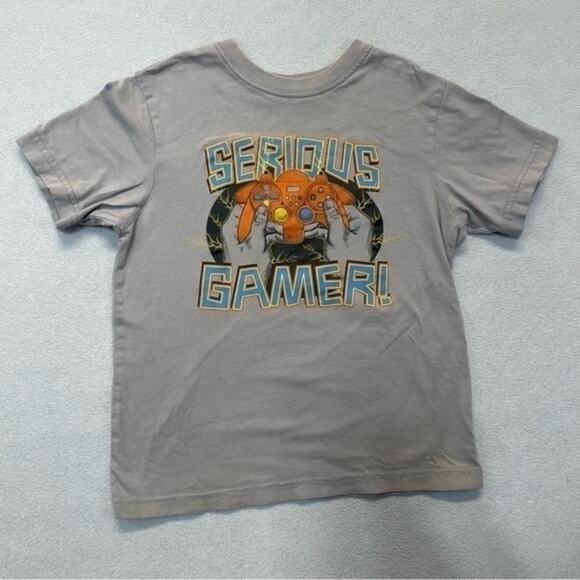 Serious Gamer Graphic T-shirt gray video games short sleeve tee Size Small 5-6 - Picture 9 of 9